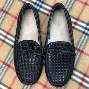 UGG WOVEN LEATHER MOCCASINS